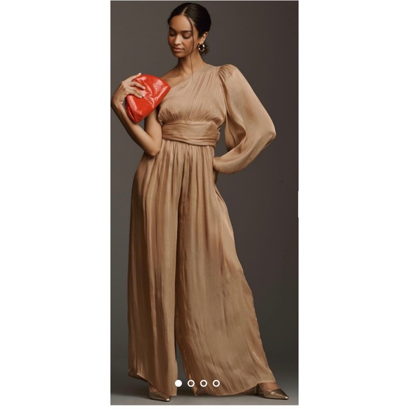 Anthropologie Pants - By Anthropologie One-Shoulder Metallic
Jumpsuit